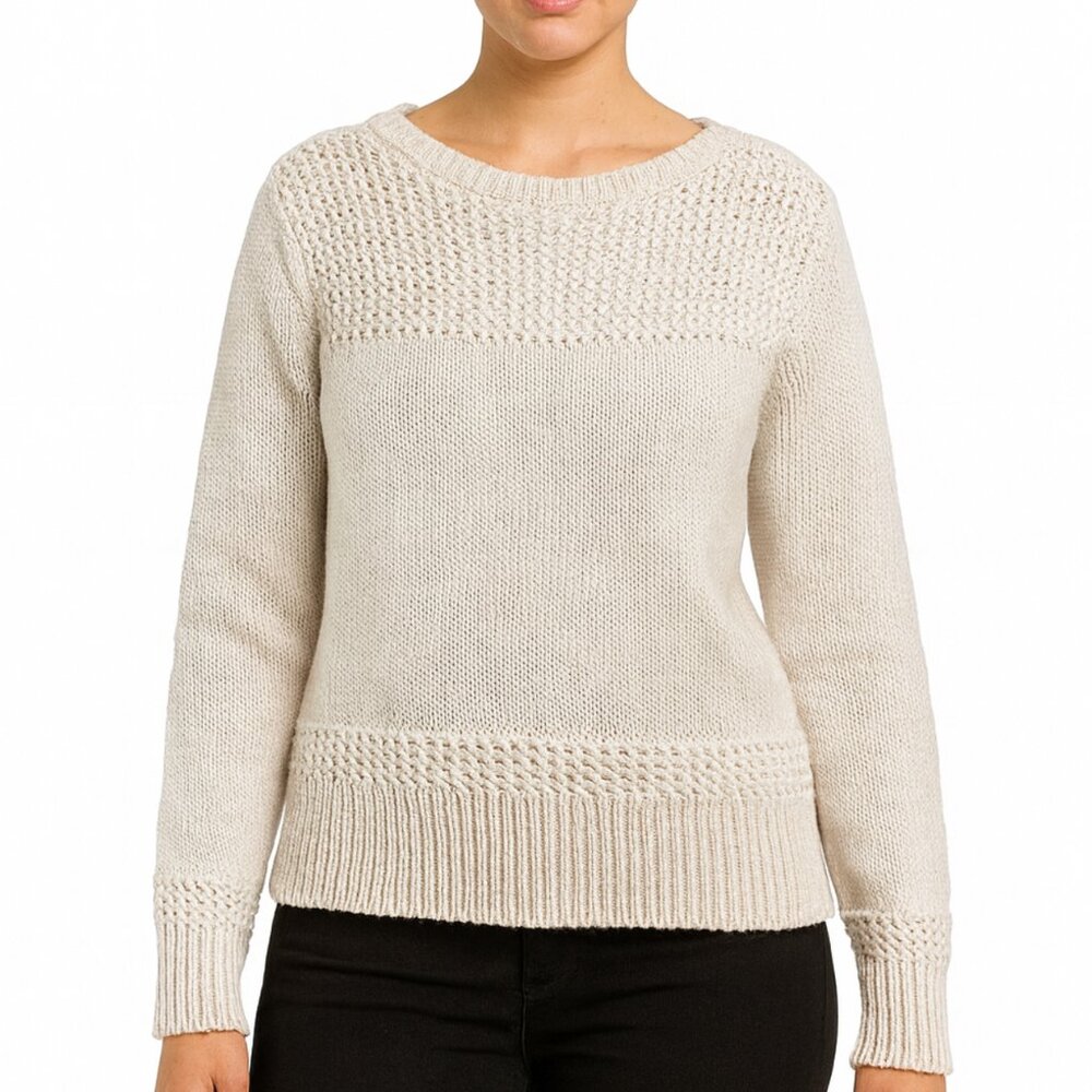 Lauren Ralph Lauren Womens Winter Cream Knit Pullover Sweater Size XL